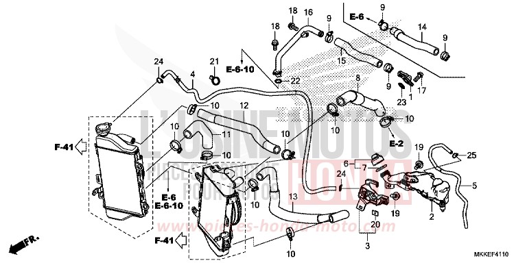 FLEXIBLE DE RADIATEUR/TUYAU D'EAU de Africa Twin MAT BALLISTIC BLACK METALLIC (NHA86) 2019